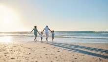 family on the beach