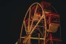 ferris wheel with holiday lights